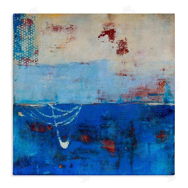 stupell industries Erin Ashley | Blue Color Block with Red Details Wall Art