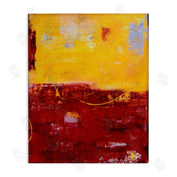 stupell industries Erin Ashley | Red Yellow Block Horizon Line