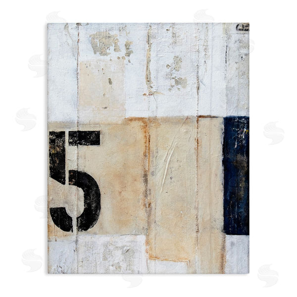 stupell industries Erin Ashley | Weathered Street Style Number 5 Stencil Rustic Abstract Wall Art