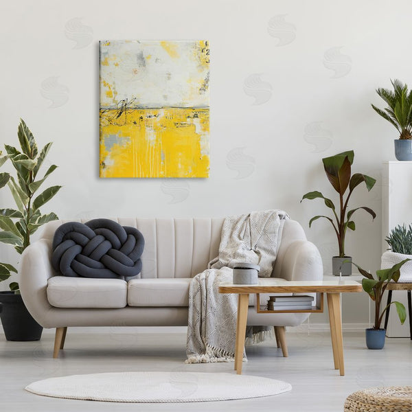 Stupell Industries Erin Ashley | Yellow Weathered Street Style Modern Scribble Stencil Wall Art