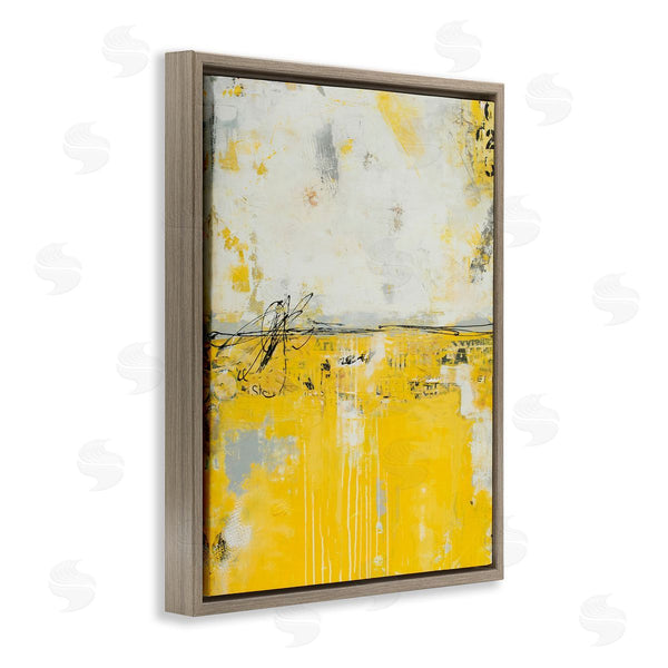 Stupell Industries Erin Ashley | Yellow Weathered Street Style Modern Scribble Stencil Wall Art