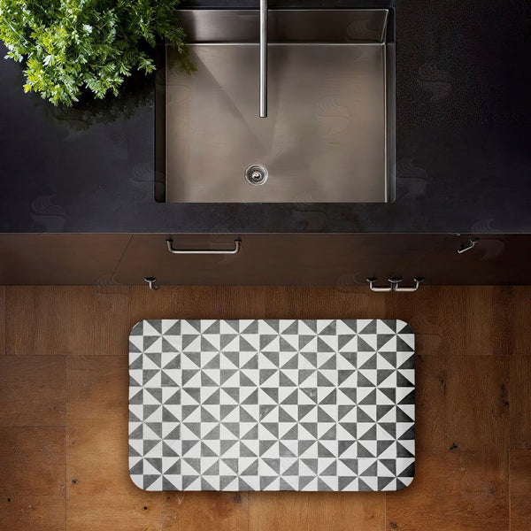 Stupell Industries Erin Marie | Mediterranean Squares Geometric Anti-Fatigue Mat