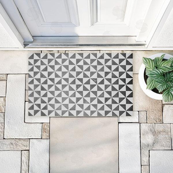 Stupell Industries Erin Marie | Mediterranean Squares Geometric Non-Woven Door Mat