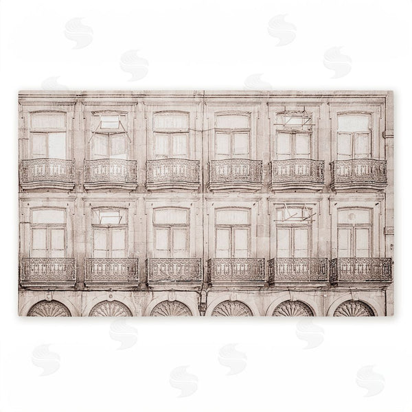 stupell industries Erin Marie | Pretty Beige Windows Architecture Non-Woven Door Mat