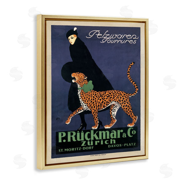 Stupell Industries Ernest Montaut | Vintage Women's Fashion With Leopard