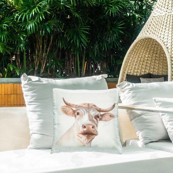 Stupell Industries Errico & Slyp | Cream Beige Cow Printed Throw Pillow