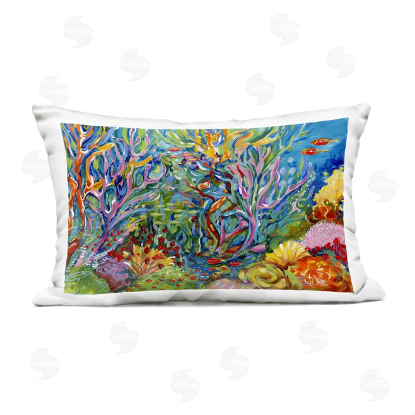 Stupell Industries Estelle Grengs | Abstract Coral Reef Life Printed Throw Pillow