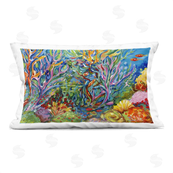 stupell industries Estelle Grengs | Abstract Coral Reef Life Printed Throw Pillow