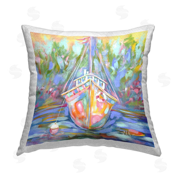 Stupell Industries Estelle Grengs | Boat In Waiting Printed Throw Pillow