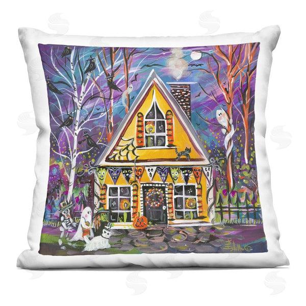 stupell industries Estelle Grengs | Costume Party Halloween House Printed Throw Pillow