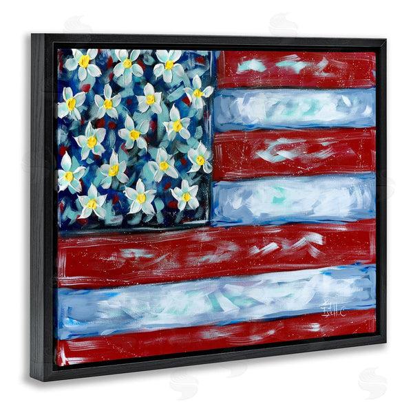 Stupell Industries Estelle Grengs | Flower Stars & Stripes Flag