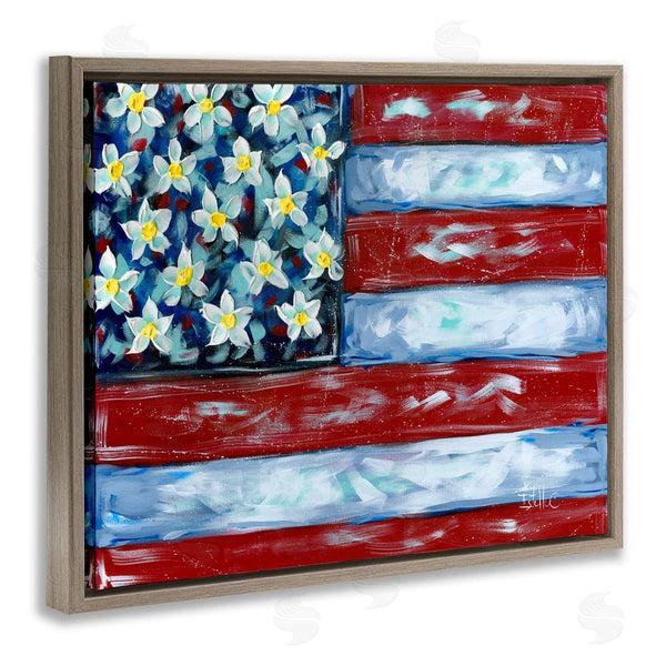 Stupell Industries Estelle Grengs | Flower Stars & Stripes Flag