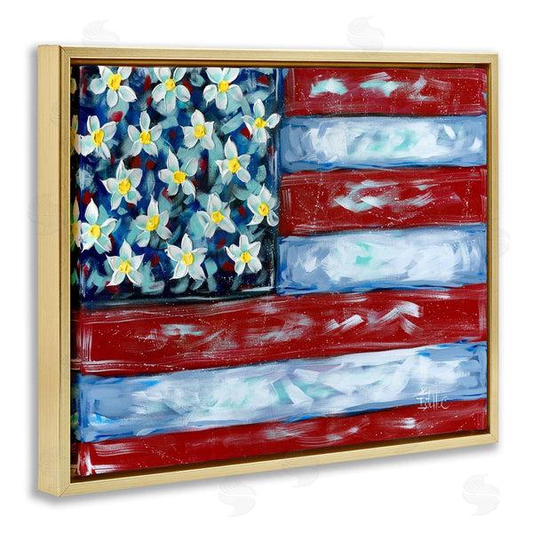 Stupell Industries Estelle Grengs | Flower Stars & Stripes Flag