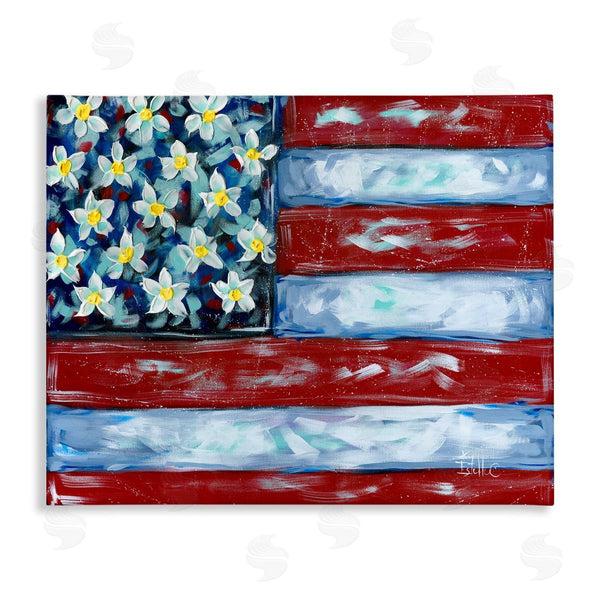 stupell industries Estelle Grengs | Flower Stars & Stripes Flag