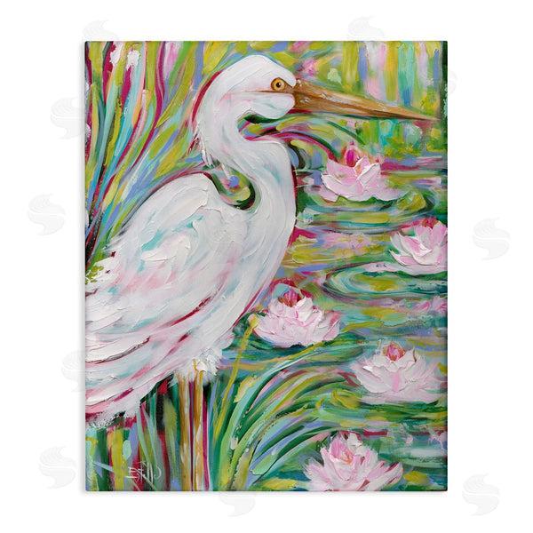 stupell industries Estelle Grengs | Great White Egret & Lotus Wall Art