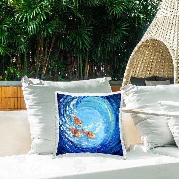 Stupell Industries Estelle Grengs | Into The Blue Fish Printed Throw Pillow