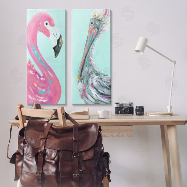 Stupell Industries Estelle Grengs | Odd Flamingo Pelican Profile Wall Art