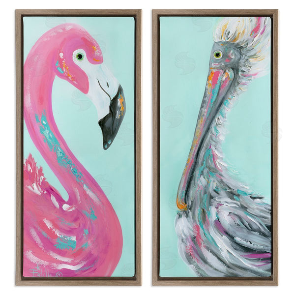 Stupell Industries Estelle Grengs | Odd Flamingo Pelican Profile Wall Art