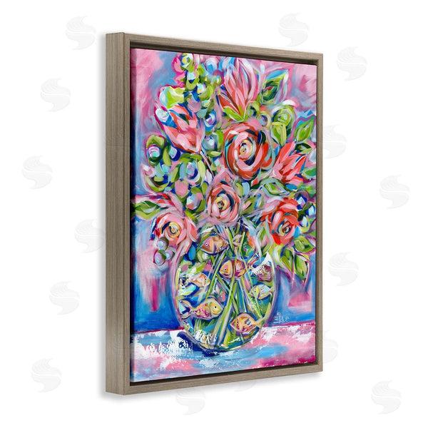 Stupell Industries Estelle Grengs | Roses And Goldfish Vase Wall Art