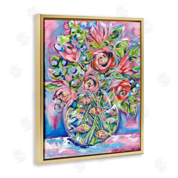 Stupell Industries Estelle Grengs | Roses And Goldfish Vase Wall Art