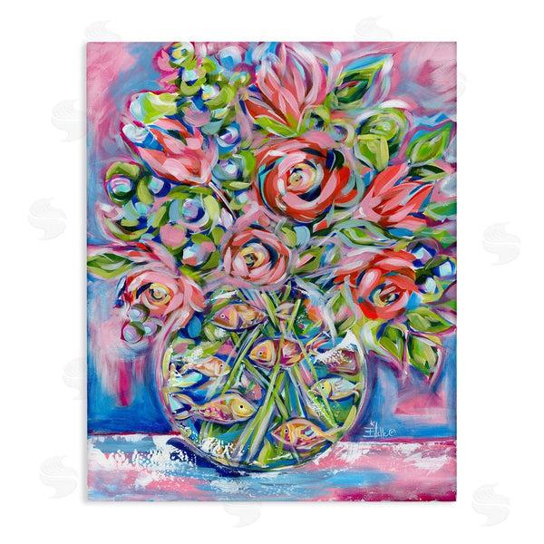stupell industries Estelle Grengs | Roses and Goldfish Vase Wall Art
