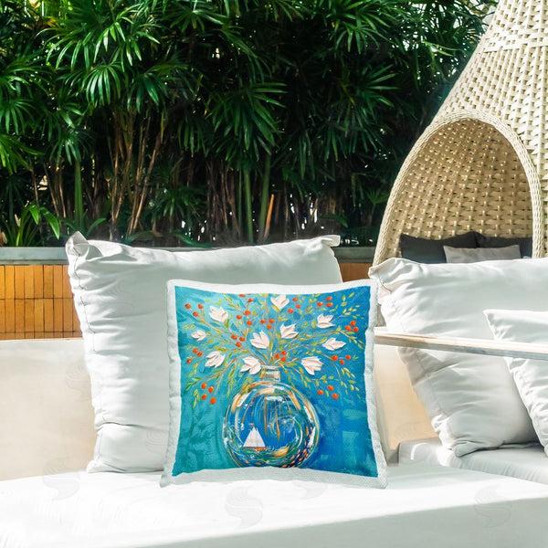 Stupell Industries Estelle Grengs | Sailing Ship Flower Vase Printed Throw Pillow