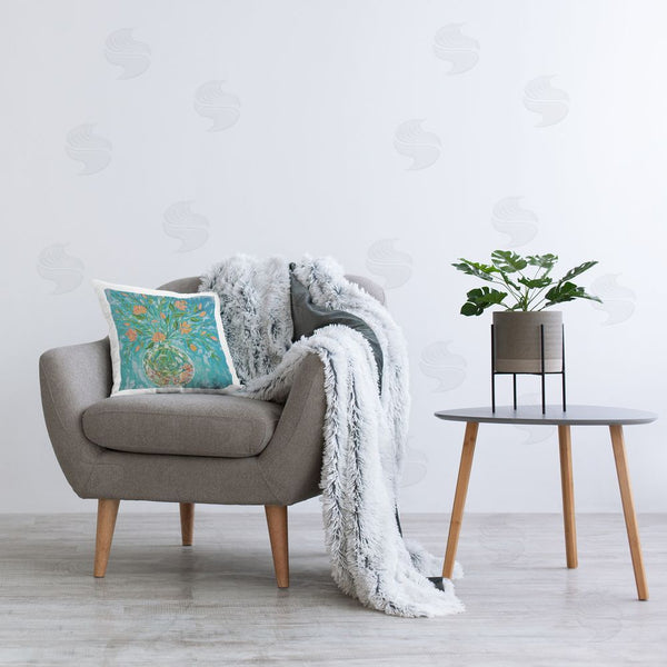 Stupell Industries Estelle Grengs | Seahorse Fish Bowl Bouquet Printed Throw Pillow
