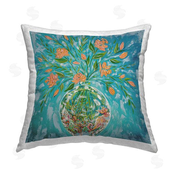 Stupell Industries Estelle Grengs | Seahorse Fish Bowl Bouquet Printed Throw Pillow