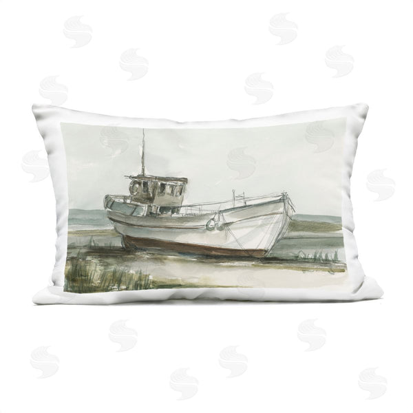 Stupell Industries Ethan Harper | Abandoned Fishing Boat Printed Throw Pillow