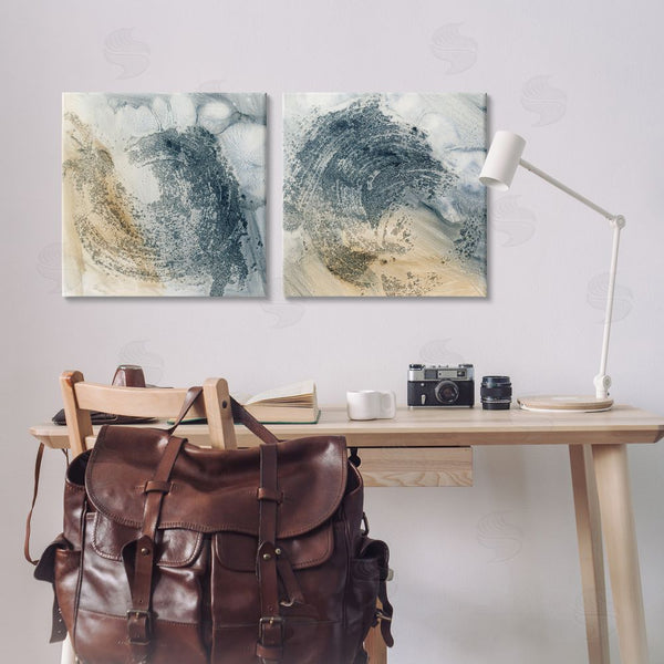 Stupell Industries Ethan Harper | Abstract Beige Blue Wave Wall Art