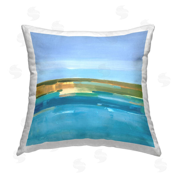 stupell industries Ethan Harper | Abstract Blues Landscape Printed Throw Pillow