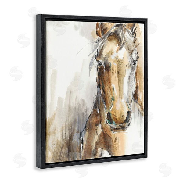 Stupell Industries Ethan Harper | Abstract Brown Horse Portrait