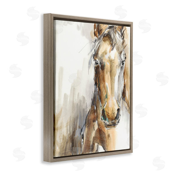 Stupell Industries Ethan Harper | Abstract Brown Horse Portrait