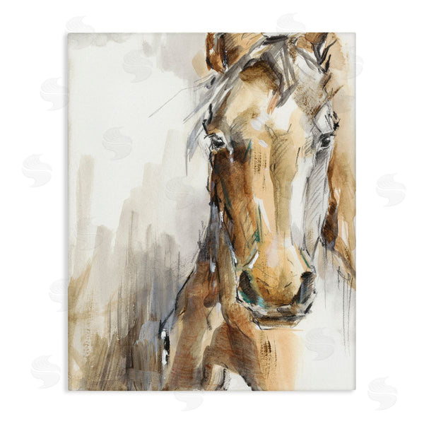 stupell industries Ethan Harper | Abstract Brown Horse Portrait