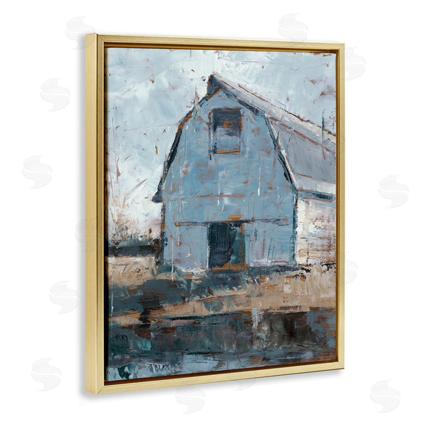 Stupell Industries Ethan Harper | Abstract Distressed White Barn