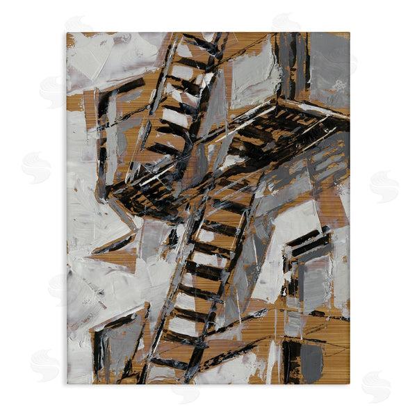 stupell industries Ethan Harper | Abstract Fire Escape City Painting Wall Art