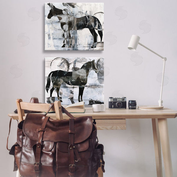 Stupell Industries Ethan Harper | Abstract Horse Silhouette Circles Wall Art