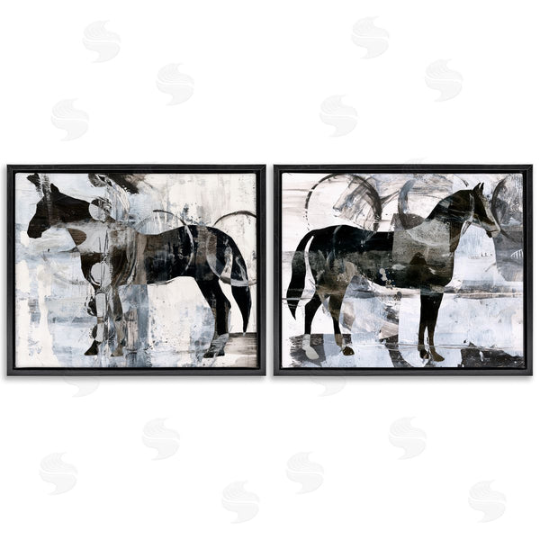 Stupell Industries Ethan Harper | Abstract Horse Silhouette Circles Wall Art