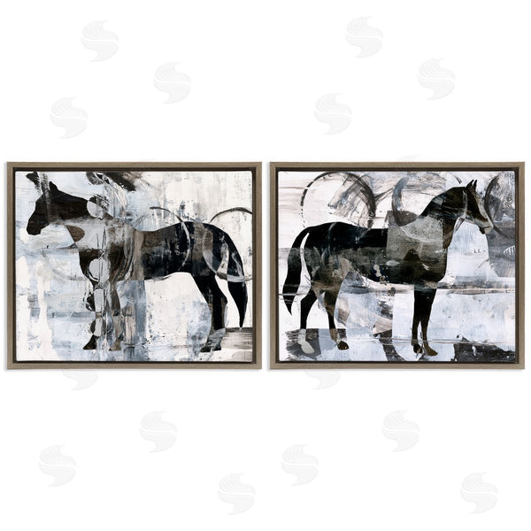Stupell Industries Ethan Harper | Abstract Horse Silhouette Circles Wall Art