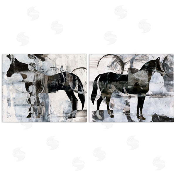stupell industries Ethan Harper | Abstract Horse Silhouette Circles Wall Art