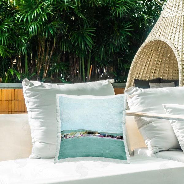 Stupell Industries Ethan Harper | Abstract Ocean Island Printed Throw Pillow