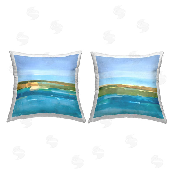 stupell industries Ethan Harper | Abstract Ocean Landscape Printed Throw Pillow Set