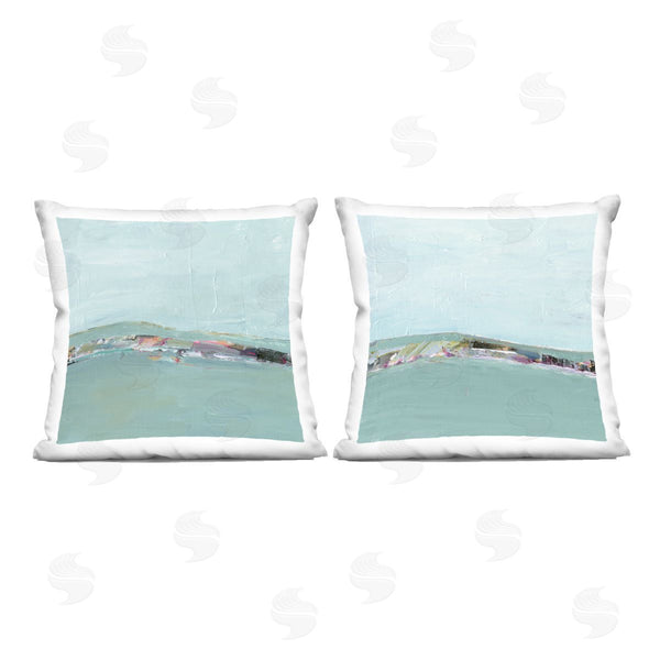 stupell industries Ethan Harper | Abstract Sea Distant Cliffs Printed Throw Pillow Set