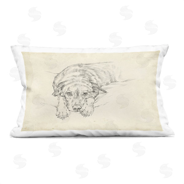 stupell industries Ethan Harper | Antique Dog Gazing Up Printed Throw Pillow