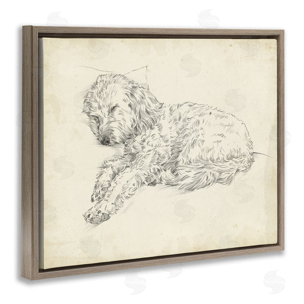 Stupell Industries Ethan Harper | Antique Sleeping Dog Sketch