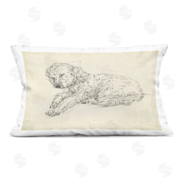 stupell industries Ethan Harper | Antique Sleeping Dog Sketch Printed Throw Pillow