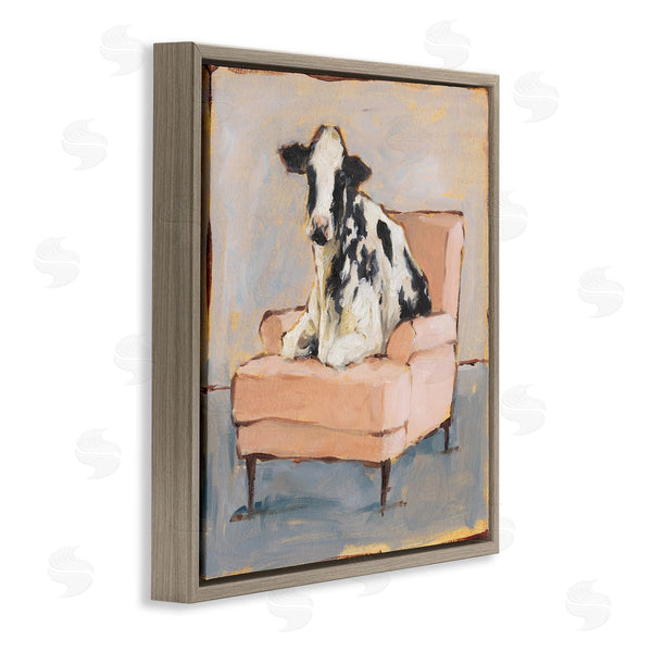 Stupell Industries Ethan Harper | Baby Cow On Pink Couch