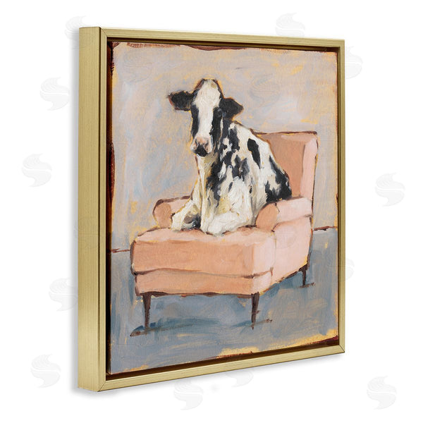 Stupell Industries Ethan Harper | Baby Cow On Pink Couch