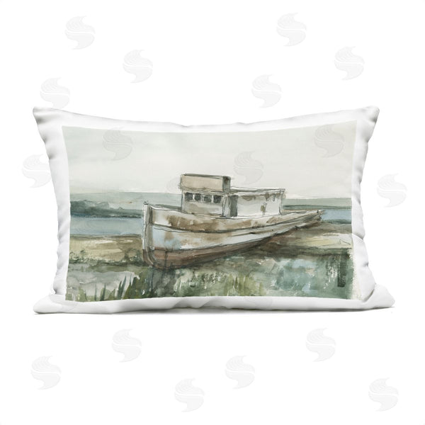 Stupell Industries Ethan Harper | Beached Fishing Boat Printed Throw Pillow