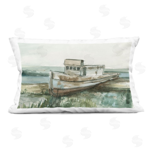 stupell industries Ethan Harper | Beached Fishing Boat Printed Throw Pillow